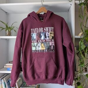 Taylor Swift Hoodie Maroon Red Sweater The Eras Tour Size Medium Swiftie
